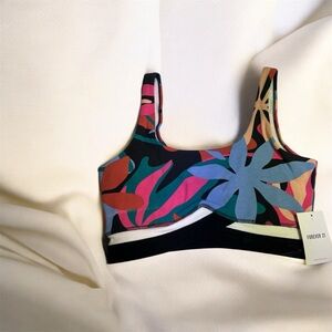 Forever 21 Multicolor Tropical Print Sports Bra